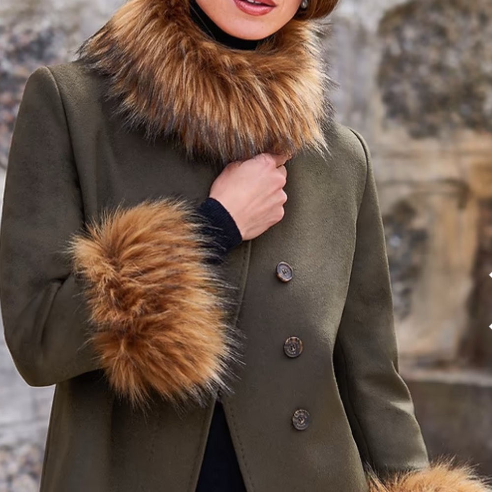 Elegant Faux Fur Trimmed Jacket